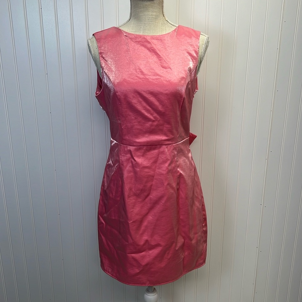 Lena Shimmery Satin Big Bow Back Party Dress Sz M ‘Marilyn Diamonds Best Friend’
